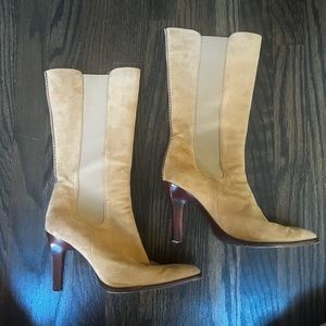 Tod’s Suede heel pointed square toe boots 8.5